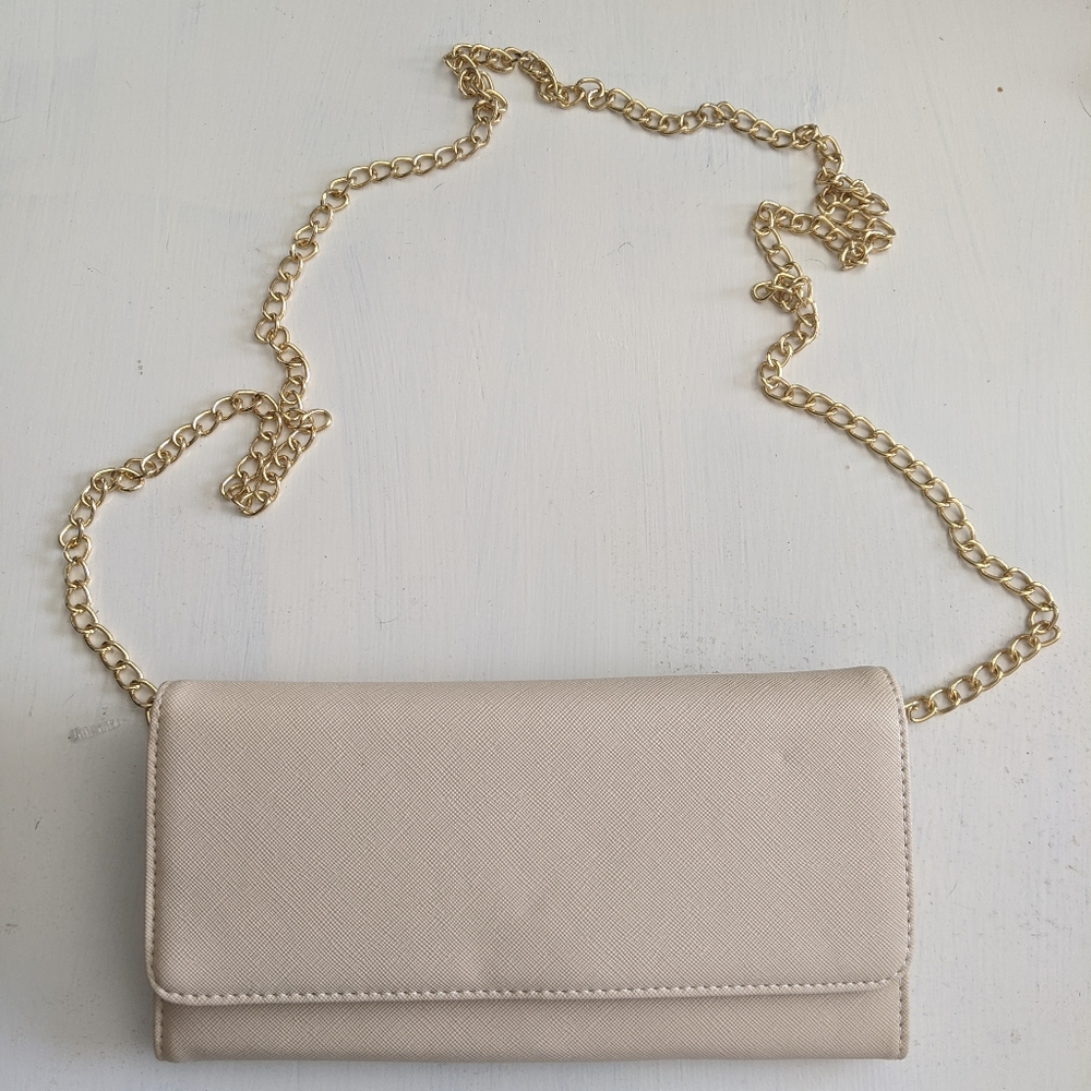 Faux Leather Clutch/Crossbody Bag